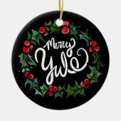 メリーユール(キリスト降誕祭)異教のホリデーウィッカ信者賛美ユール(キリスト降誕祭) セラミックオーナメント (正面)