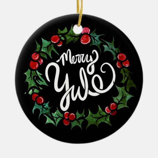 メリーユール（キリスト降誕祭）異教のホリデーウィッカ信者賛美ユール（キリスト降誕祭） セラミックオーナメント (正面)