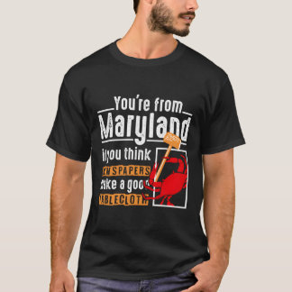 メリーランドおもしろいブルーカニの男性の女性がカニFをクラビング Tシャツ