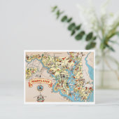 メリーランドおもしろいヴィンテージの地図 ポストカード (スタンド正面)