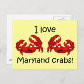 メリーランドのカニが大好き! ポストカード (正面/裏面)