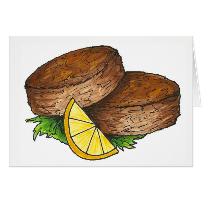 メリーランドのカニのケーキのクラバーケーキとレモンのシーフード (正面横)