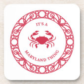 メリーランドのモノ（カニ）の懸命プラスチックのコースター コースター (正面)