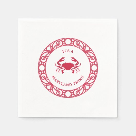 メリーランドのモノ（カニ） スタンダードカクテルナプキン (正面)