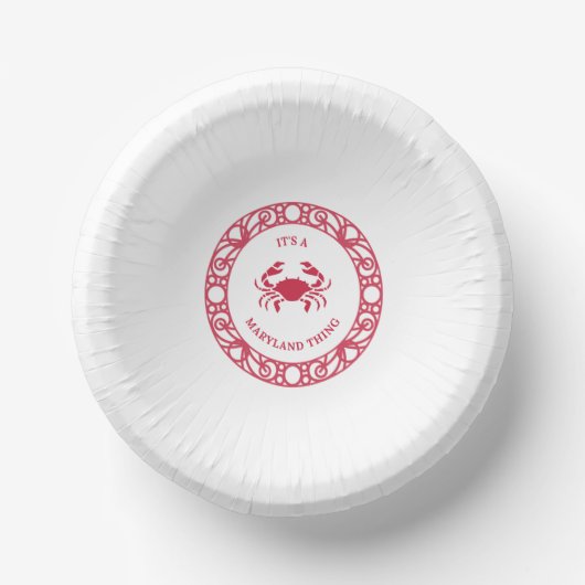 メリーランドのモノ(カニ) ペーパーボウル (正面)