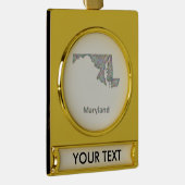メリーランドの地図 ゴールドプレートバナーオーナメント (右)
