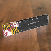 メリーランドの州の旗 デスクネームプレート (側面)