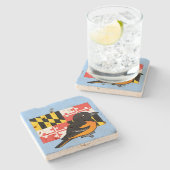 メリーランドの州Birdorable: ボルティモア・オリオールズ ストーンコースター (横)