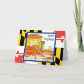 メリーランドの旗およびカニのカスタムな結婚式の招待状 カード (正面)