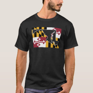メリーランドの旗か国家(大きい) Tシャツ