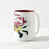 メリーランドの旗のカニのマグ ツートーンマグカップ (正面右)