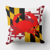 メリーランドの旗のカニの枕 クッション (裏面)