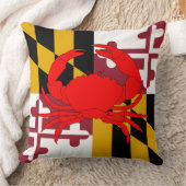 メリーランドの旗のカニの枕 クッション (ブランケット)