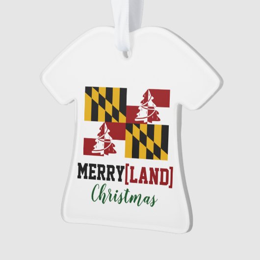 メリーランドの旗のユーモアのあるなクリスマスの木のオーナメント オーナメント (正面)
