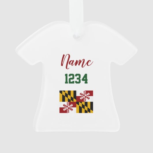 メリーランドの旗のユーモアのあるなクリスマスの木のオーナメント オーナメント (裏面)