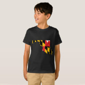 メリーランドの旗の地図 Tシャツ (正面フル)