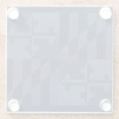 メリーランドの旗の白黒コースター-濃紺 ガラスコースター (裏面)