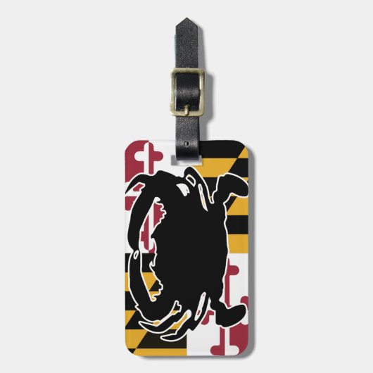 メリーランドの旗またはカニの荷物のラベル ラゲッジタグ (正面縦)