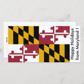 メリーランドの旗、アメリカからの祝日 シーズンカード (正面/裏面)