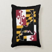 メリーランドの旗w/stateの形 アクセントクッション (正面(垂直))