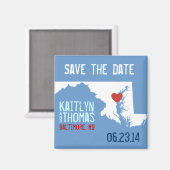 メリーランドの日付を保存 – カスタマイズ可能な都市 マグネット (正面/裏面)