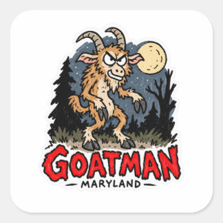 メリーランドの未確認生物「ゴートマン」ステッカー スクエアシール