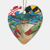 メリーランドの青カニ セラミックオーナメント (左)