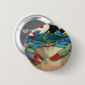 メリーランドの青カニ 缶バッジ (正面&裏面)