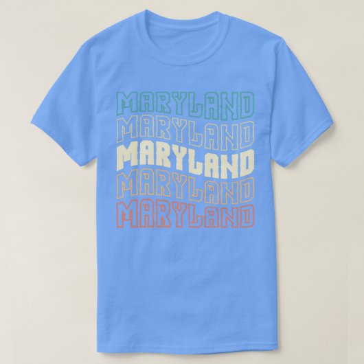 メリーランドウェーブタイポグラフィスタイル Tシャツ (デザイン正面)
