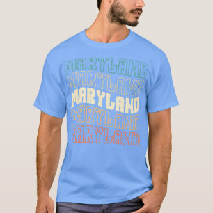メリーランドウェーブタイポグラフィスタイル Tシャツ