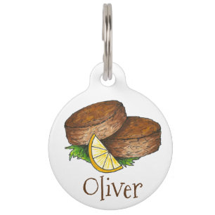 メリーランドカニケーキクラブケーキカニグルメドッグラベル ペット ネームタグ