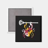 メリーランドカニラクロス男の子スティックLAX姉妹スープ マグネット (正面/裏面)