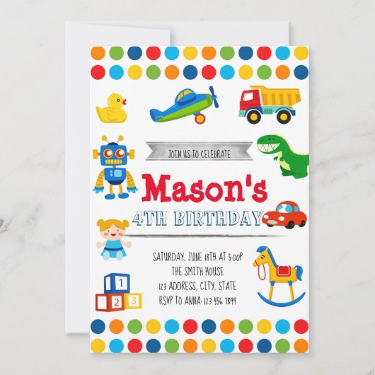 メリーランドパーティー誕生日の招待状 招待状 (正面)