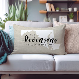 メリーランドファミリーモノグラム州装飾用クッション ランバークッション