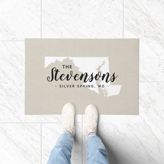 メリーランドファミリーモノグラム州doormat ドアマット (室内)