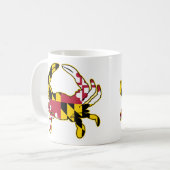 メリーランドフラグカニイラストレーション コーヒーマグカップ (正面左)