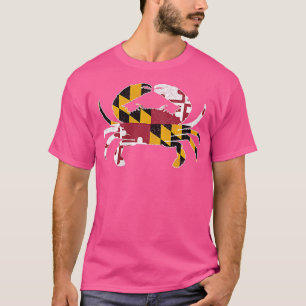 メリーランドブルーカニヴィンテージクレービングメリーランド州旗 Tシャツ