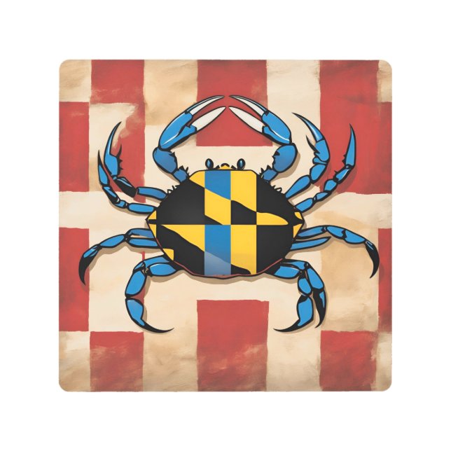 メリーランドブルーカニ メタルプリント (正面)