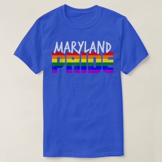 メリーランドプライドLGBT国旗 Tシャツ (デザイン正面)