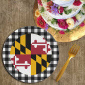 メリーランドプレート、バッファロープレイド米国とメリーランド州旗 ペーパープレート