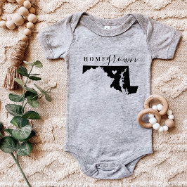 メリーランドホームグロウン州ティー ベビーボディスーツ