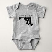 メリーランドホームグロウン州ティー ベビーボディスーツ (正面)