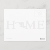 メリーランドホーム州の形の文字グレーワードアート ポストカード (裏面)