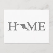 メリーランドホーム州の形の文字グレーワードアート ポストカード (正面)