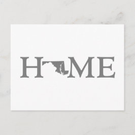 メリーランドホーム州の形の文字グレーワードアート ポストカード