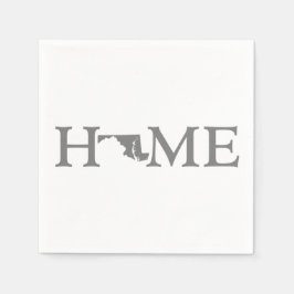 メリーランドホーム州グレーワードアート紙パーティー スタンダードカクテルナプキン
