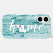 メリーランドホーム州ターコイズウッドルック Case-Mate iPhoneケース (裏面 (横))