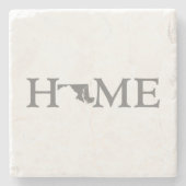 メリーランドホーム州マップ型文字ワードアート ストーンコースター (正面)