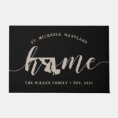 メリーランドホーム州 パーソナライズされた ドアマット (正面)