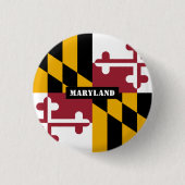 メリーランドボタン、愛国的メリーランド州旗ファッション 缶バッジ (正面)